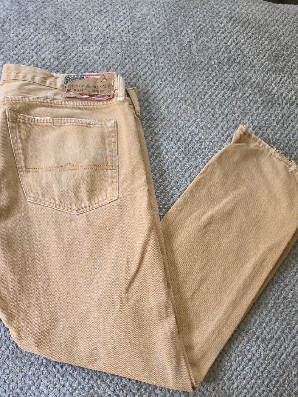 Denim & Supply Ralph Lauren Tan Jeans with Flag Patch